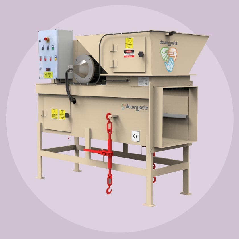 Downwaste chute fed compactor unit